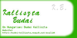 kalliszta budai business card